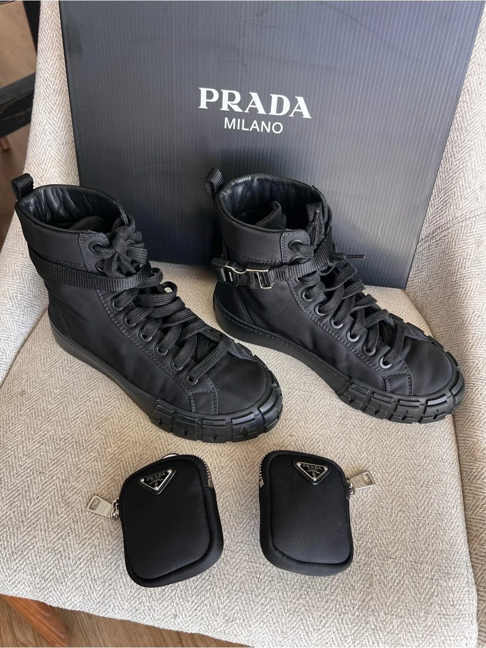 PRADA | Wheel Re-Nylon High-Top Sneakers